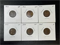 Teen Lincoln Cents Great Condition (6 coins)