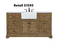 Pardue Single Bathroom Vanity+Carrara Marble Top