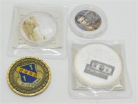 4 Collectible Coins (2 with Certificates) - 09