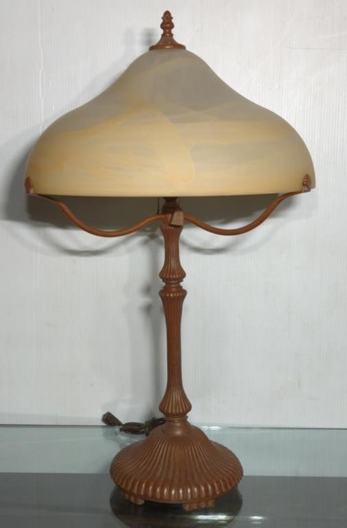 (F) Metal Base Glass Dome Table Lamp 30"T