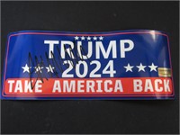 Donald Trump signed bumper sticker COA