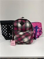 NWT Pink Plaid Arizona Backpack Insulated Totes