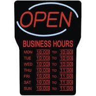 ROYAL SOVEREIGN LED OPEN SIGN WITH BUSINESS HOURS