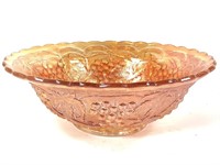 Imperial Marigold Lustre Grape Carnival Glass Bowl