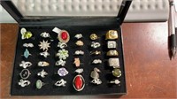 Lot of 36 Miscellanous Rings In A Box