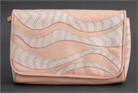 Carlos Falchi Pink Snakeskin Embossed Handbag