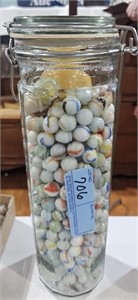 LARGE CANNING JAR OF MARBLES
