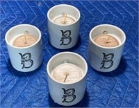 Initial “B” Sandalwood Amber Scented Candle