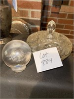 Crystal Dish and Paper Weight