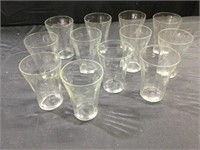 4” etched glass water glasses, grape patters