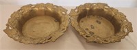 Pair of brass grape pattern bowls