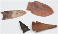 (4) very nice Native American Points. Includes