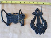 lot of 2 Antique Iron Hanging Receipt Holder
