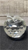 Heavy Crystal Apple Paperweight 3.5"
