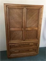 Vintage Oak Four-Drawer Gentleman’s Wardrobe - 18