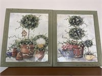 Pair of Coordinating Garden Home Decor Prints