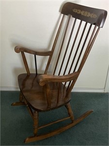 Oak Rocking Chair with Cushions