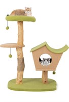 Retail $180 43Inch Wooden Cat Tree with Padded Top