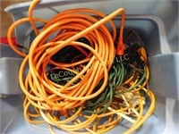 tub of extension cords