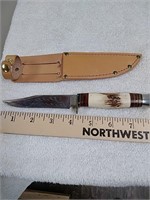 4 in fixed blade knife with sheath made in