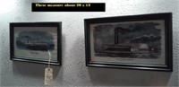 PAIR 20x12 framed steamboat prints New Orleans NY
