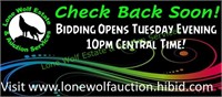 BIDDING OPENS TUESDAY, June 4th at 10PM