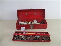 RED TOOL BOX - ASSORTED LIGHTING EQUIPMENT