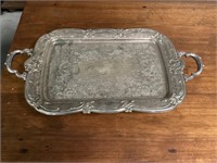 Heavy Oneida silver plate footed platter 24”