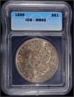 1898 MORGAN DOLLAR ICG MS65