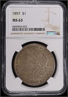 1897 MORGAN DOLLAR NGC MS-63