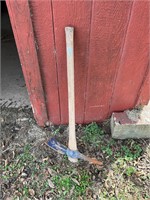 Wood handle pick axe