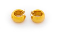 18K Yellow Gold Huggie Earrings
