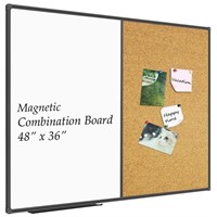 SE6019 Dry Erase Whiteboard & Corkboard 48" x 36"