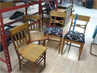 4- Antique oak kitchen chairs