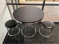 Round Bar table with 2 stools
