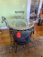 Glass top table & 4 chairs