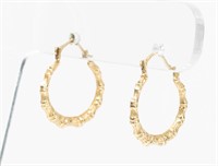 Jewelry 14kt Yellow Gold Bamboo Hoop Earrings