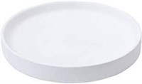 White Planter Saucers with Grey Rubber Grip