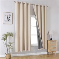 Joydeco Natural Blackout Curtains 72 Inches Long