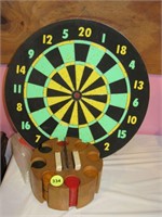 Small dart board and poker chips