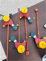 4 Wooden Duck Toys