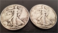 (2) 1939 Walking Libertys (90% Silver)