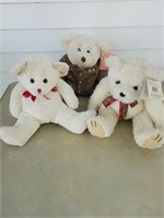 3 WHITE BEARS 1 FULLY JOINTED