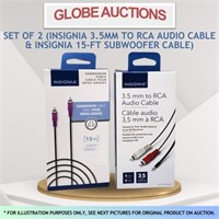 SET OF 2(SUBWOOFER CABLE+3.5MM TO RCA AUDIO CABLE)