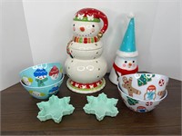 Snowman Cookie Jar Canister, Candy Dishes & Bowls