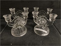Lot of Four Depression Glass Candelabras