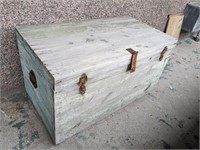 Vintage Large Wooden Outdoor Storage Trunk