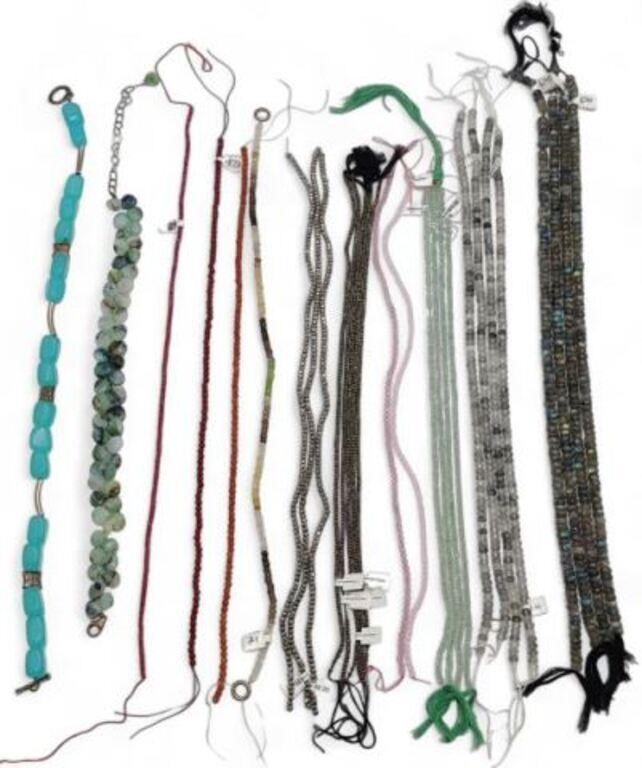Lot: Multi-Faceted Stone Craft Beads & Necklaces.