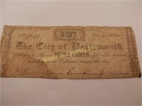 1862 City of Portsmouth 50 cents Civil War note