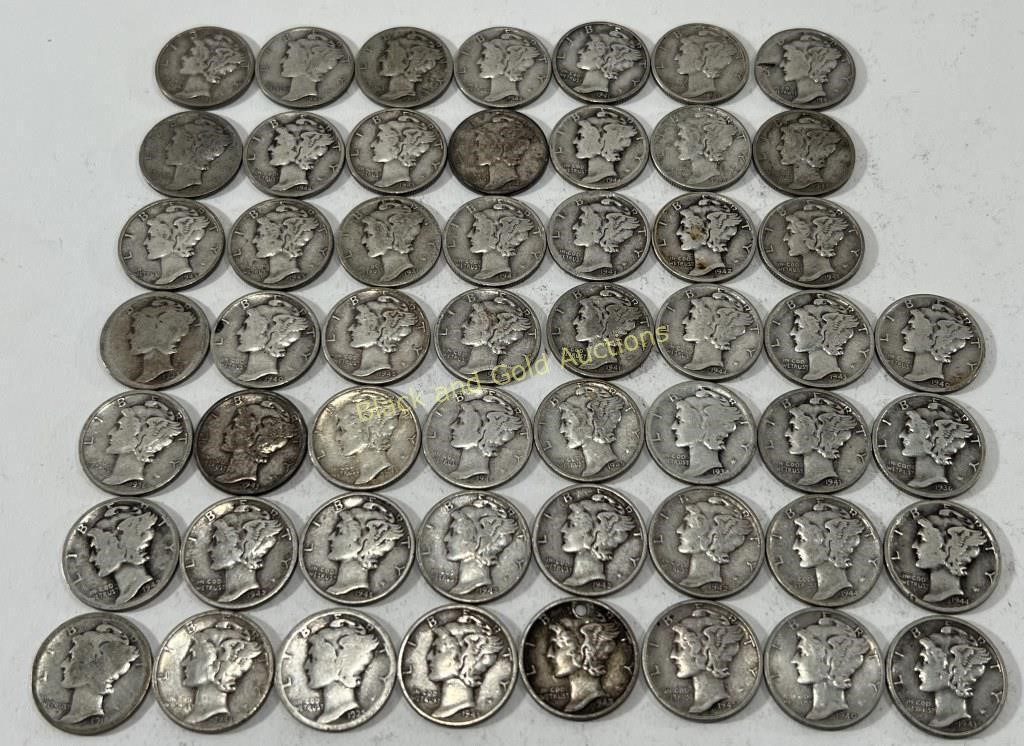 (53) Silver Mercury Dimes (1918-1945)